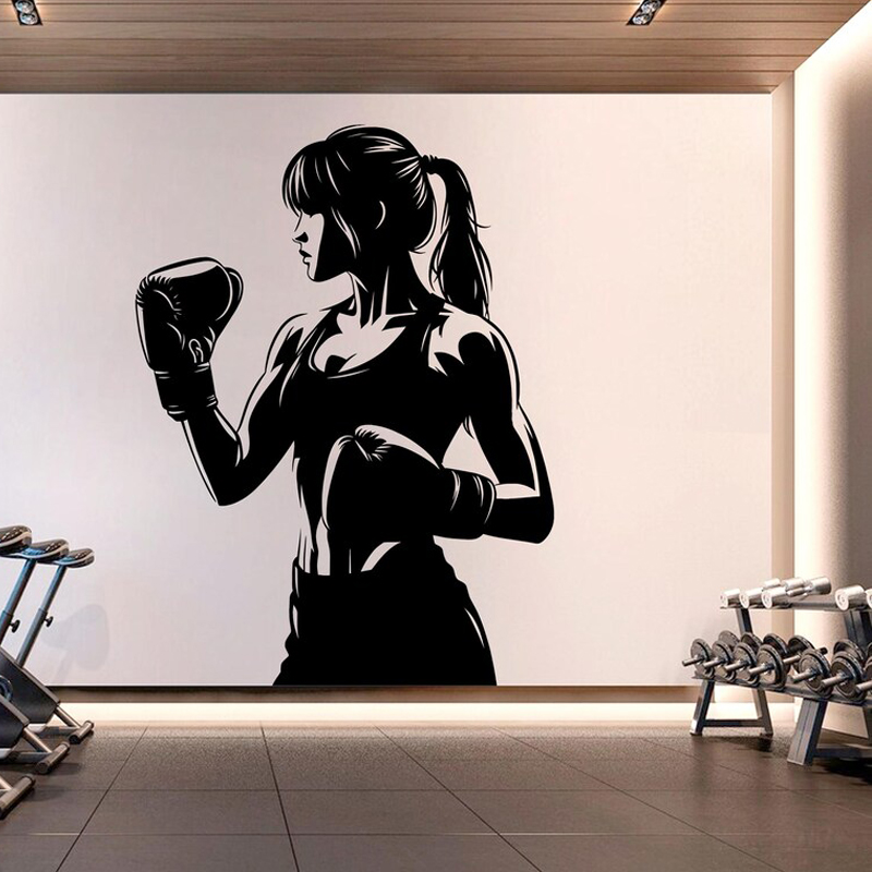 Boxing Girl Gym Wall Decal Gir - огляд і ціна Crossfit G