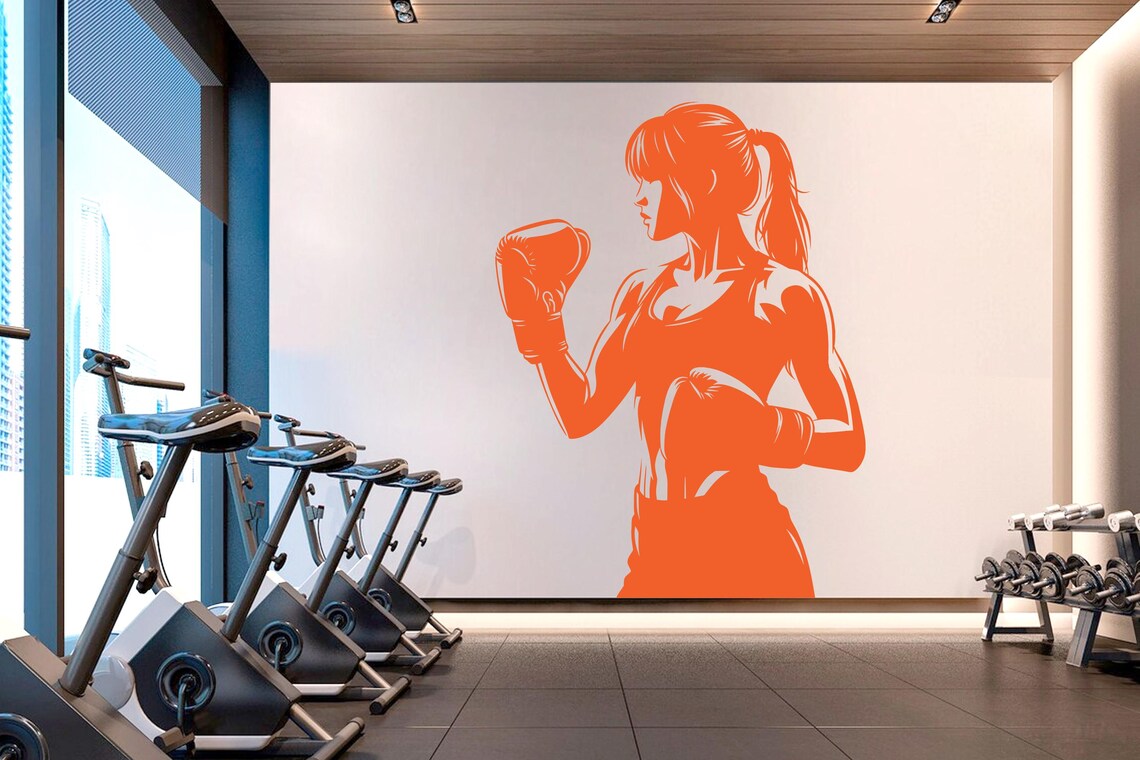 Boxing Girl Gym Wall Decal Gir - огляд і ціна Crossfit G