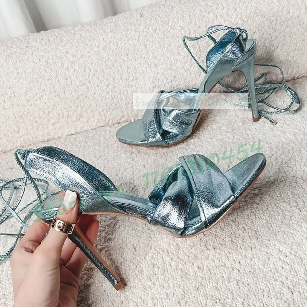 Metallic Blue Wrap Heeled Sand - огляд і ціна Crossfit Lady