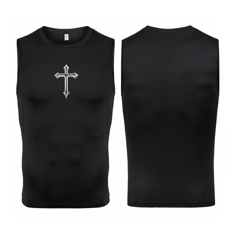 Cross Print Sleeveless Compres - огляд і ціна Crossfit Vest